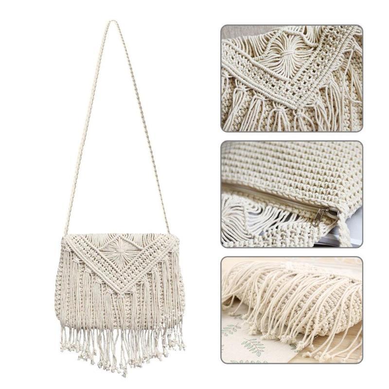 Tiaki Knitted Shoulder Bag Top-Handle Bags MOJOYCE Official Store 