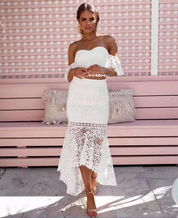 Cleta Sweetheart Set Dress Dresses UGUEST Store white S 