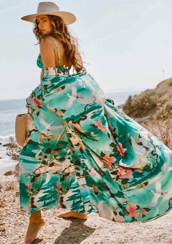 Antheia Ocean Breeze Kimono Kimonos Telaura Beachwear Store Green Antheia One Size 