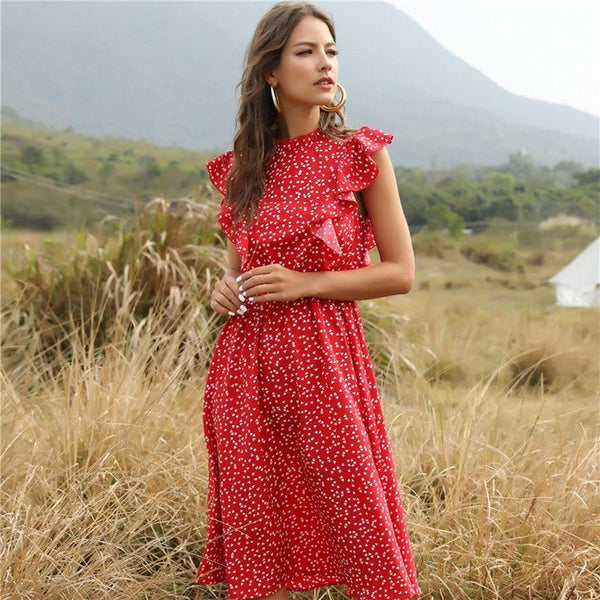 Nona Vintage Chic Dress Dresses MSFILIA Official Store Red S 