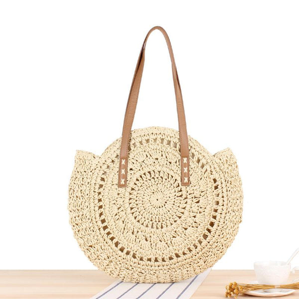 Tupa Handmade Knitted Tote Bag Home Destello WomenBags Store Beige hollow 