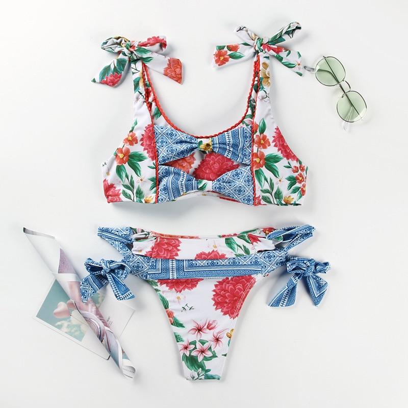 Nessa Tropical Bandage Bikini Bikini Set ZRTAK Swimsuits Store 