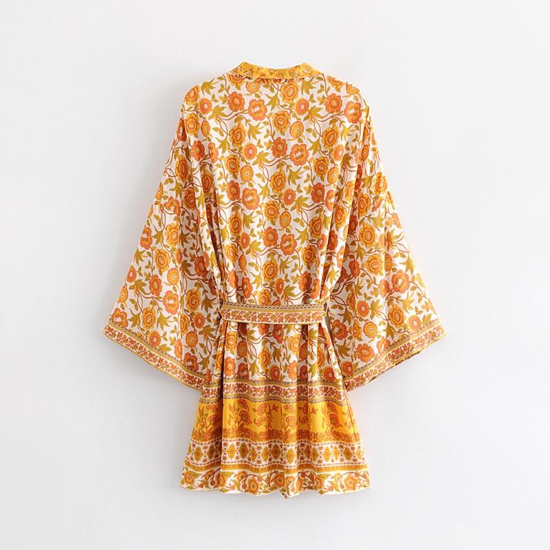 Inanna Flower Power Kimono Blouses & Shirts TEELYNN Store 