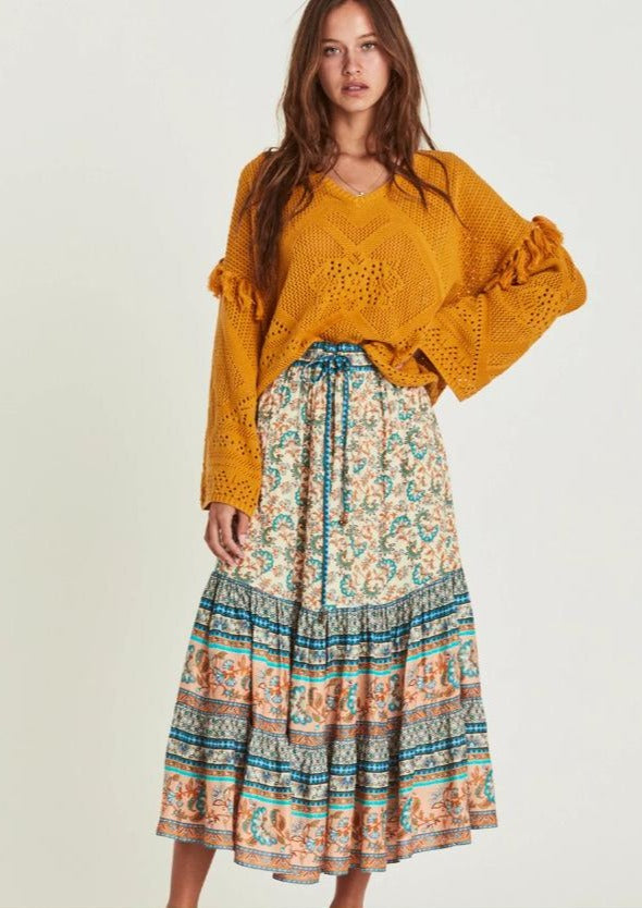 Rhea Floral Midi Skirt