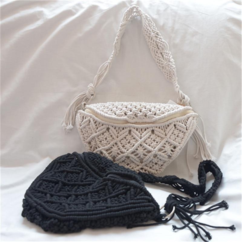 Gibbous Handmade Knitted Waist Bag Home artmomo Official Store 
