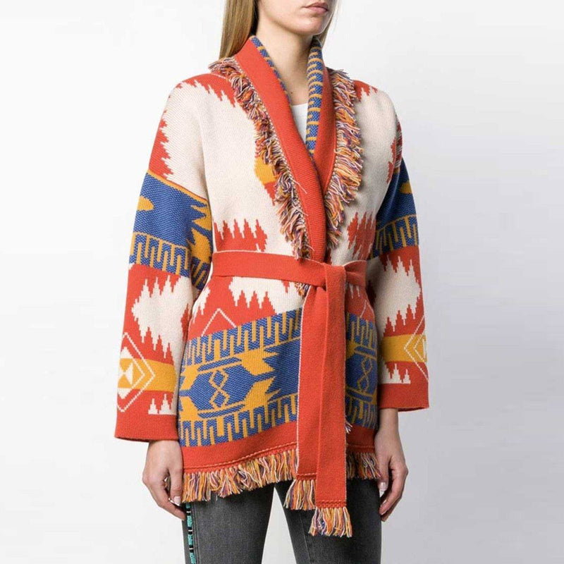 Navajo Native Chic Jacket Cardigans JASTIE Official Store Red S 