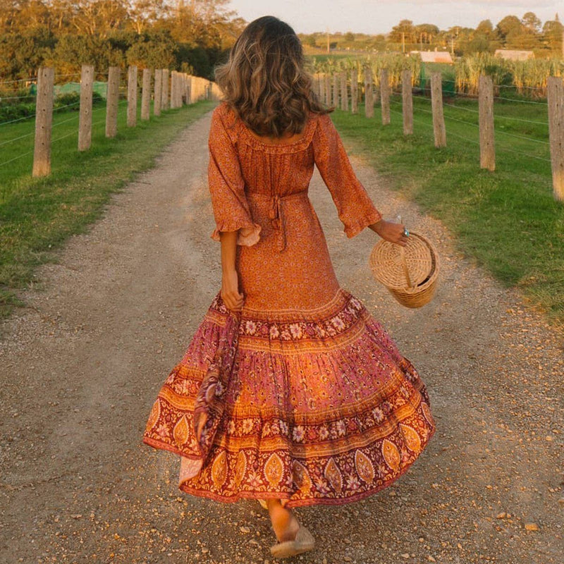 Maliya Hippie Dream Dress Dresses JASTIE Official Store Orange XS 