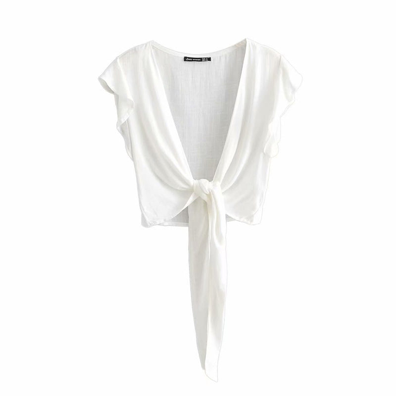 Astrea Vintage Dream Crop Top Blouses & Shirts JASTIE Official Store White S 