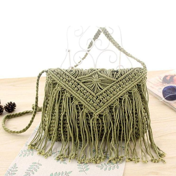 Tiaki Knitted Shoulder Bag Top-Handle Bags MOJOYCE Official Store Army Green 