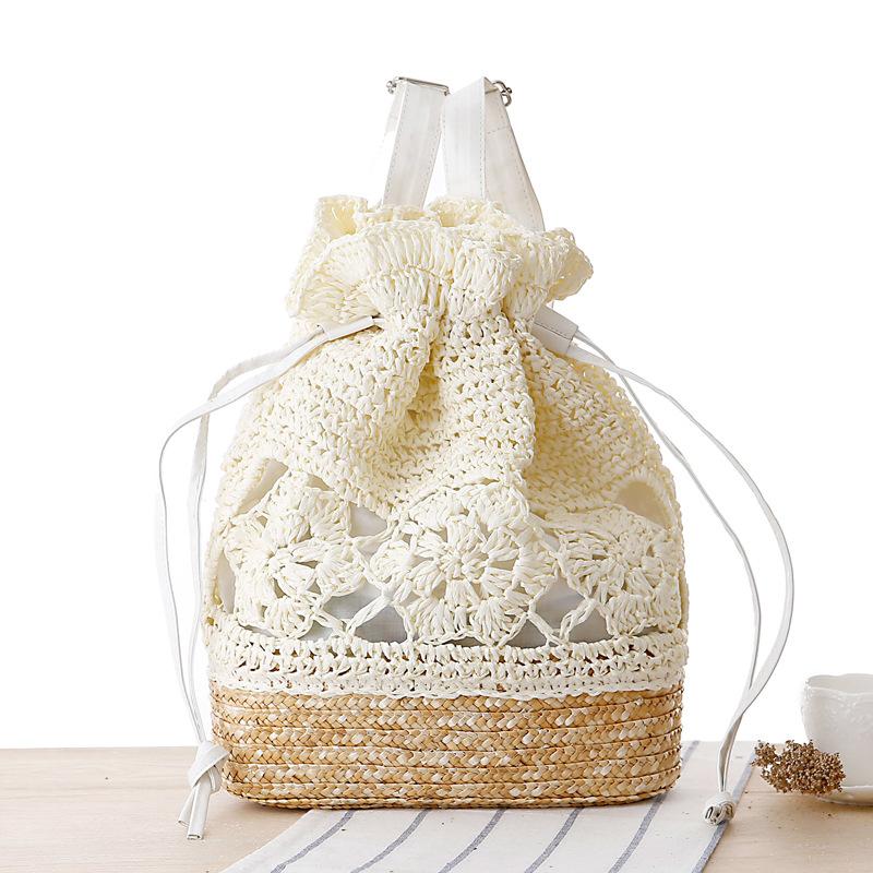 Revati Handmade Flower Drawstring Backpack Backpacks Shop4222036 Store White 