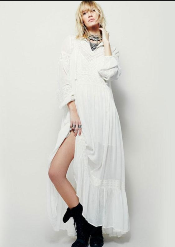 Tulsi Elegant Tunic Dress Dresses GiseleLee Store White S 