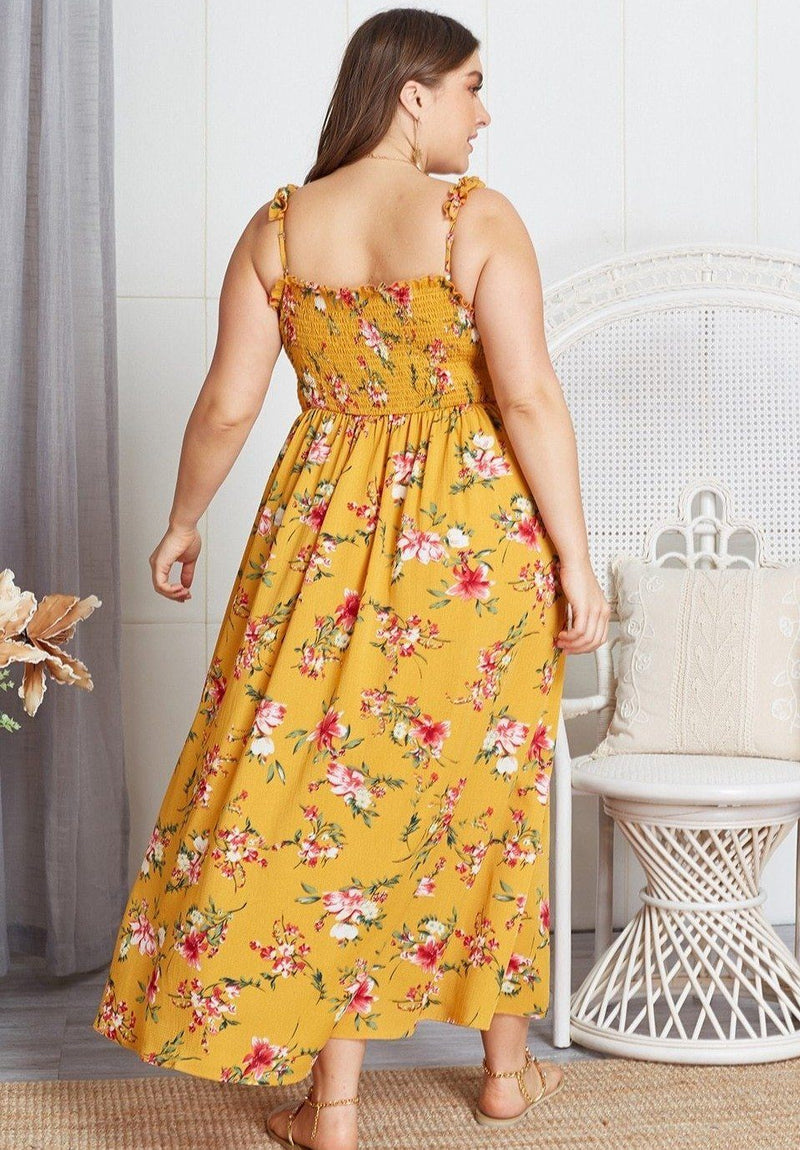 Plus Size Bohemian Floral Dress Diosa Divina 