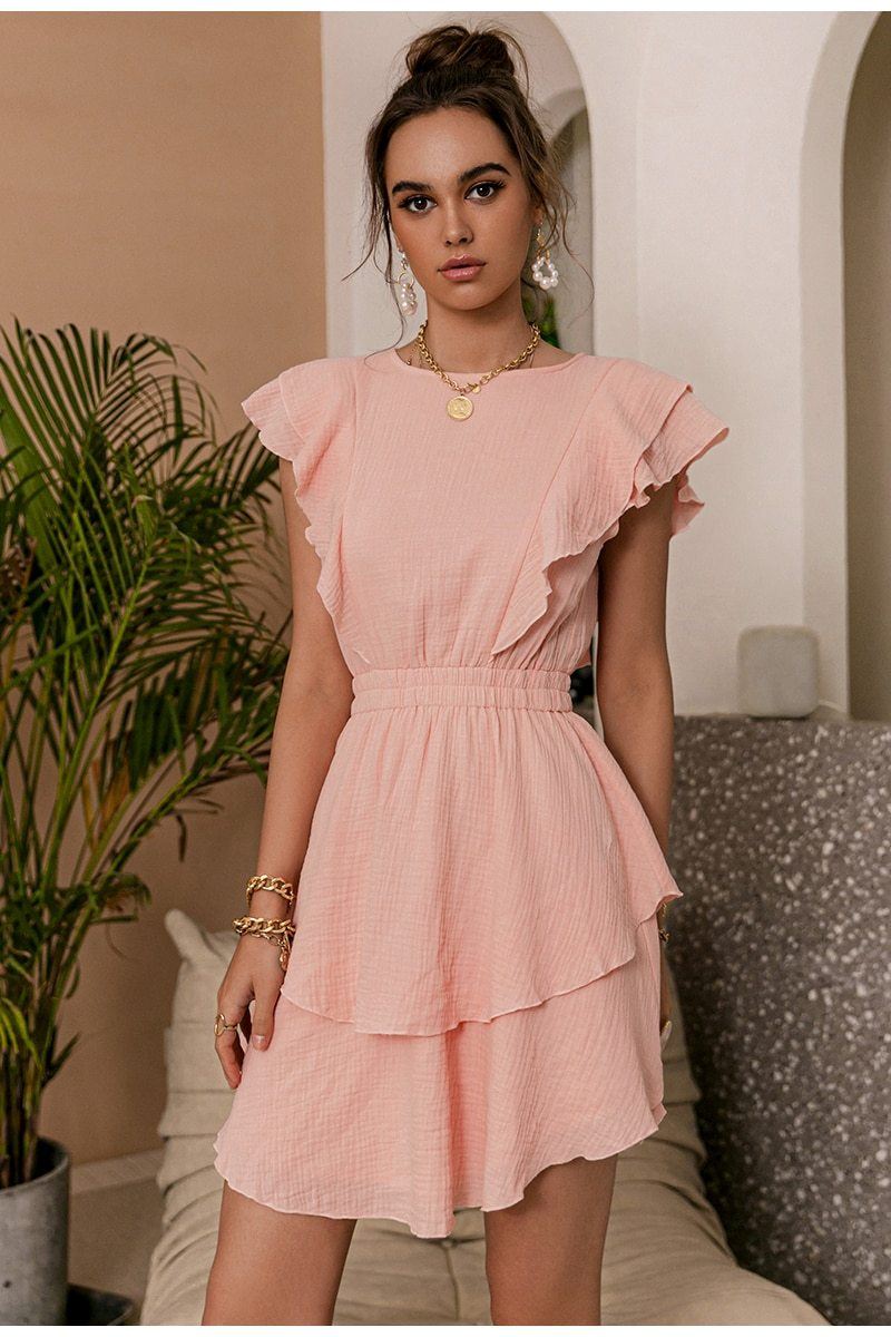 Cora Timeless Mini Dress Diosa Divina Pink L 