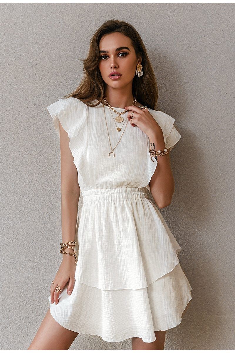 Cora Timeless Mini Dress Diosa Divina White S 