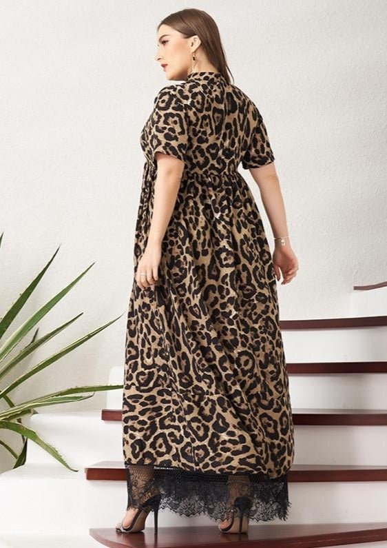 Plus Size Dress Elegant Leopard Print Diosa Divina 
