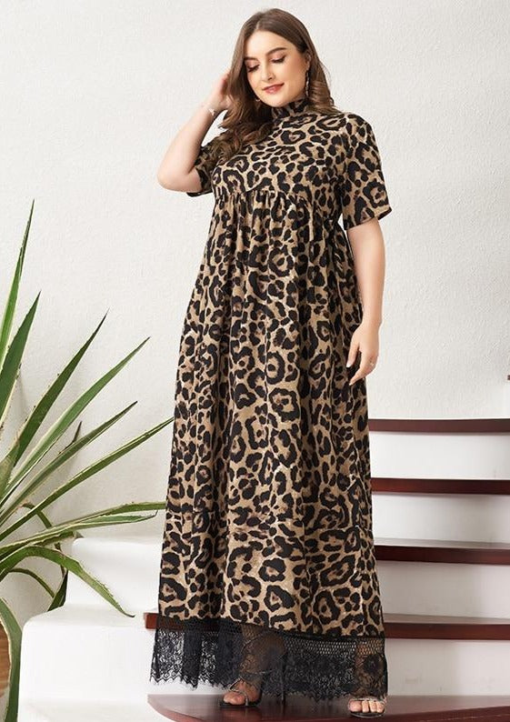 Plus Size Dress Elegant Leopard Print Diosa Divina 