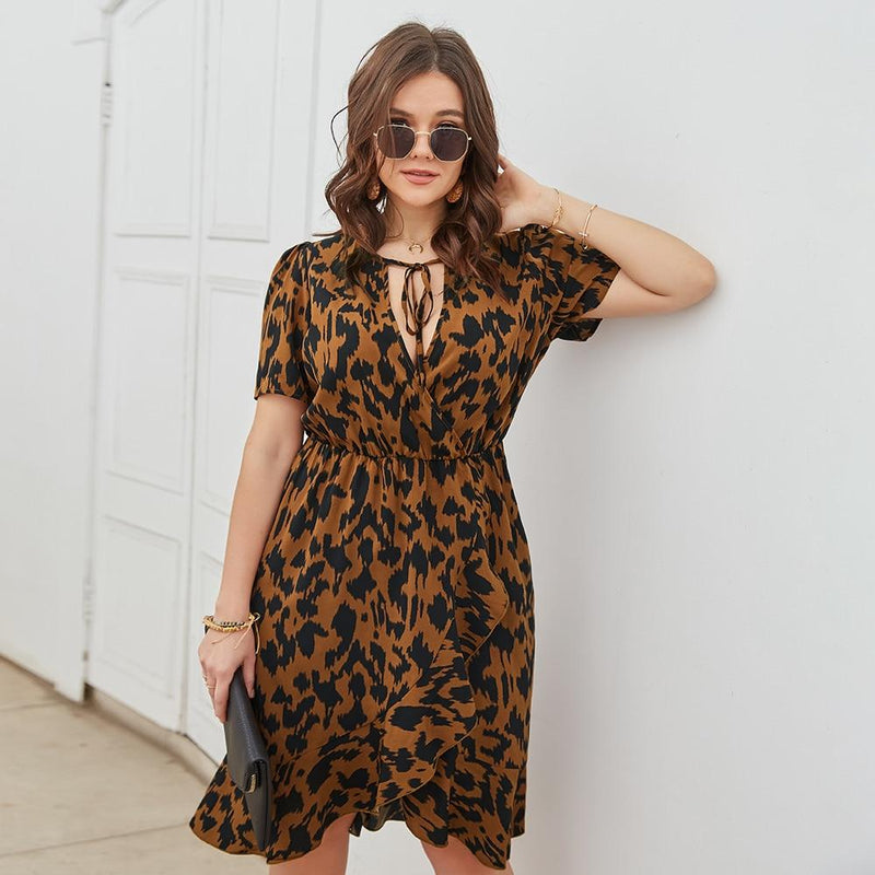 Seshat Leopard Mini Dress Diosa Divina 